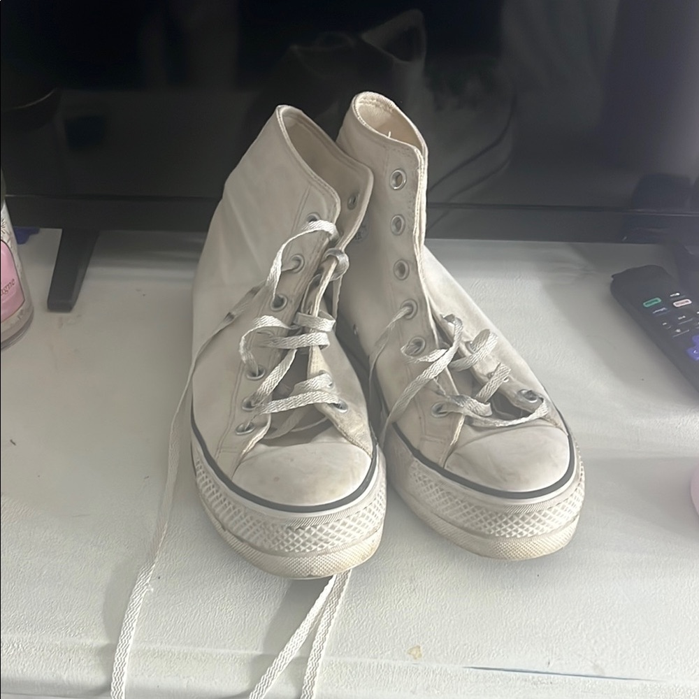 Converse White High-Top Canvas Sneakers